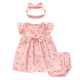 TTKA 婴儿裙子夏季公主裙套装0-1岁3薄款棉新生儿连衣裙子女童衣服 小樱桃连衣裙3件套装 80cm