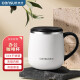 先行(CENSUN) 304不锈钢保温保冷杯男女带盖茶杯创意大容量咖啡杯办公家用水杯 白色(320ML)