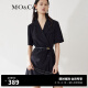 MO&Co.【会员专享福利】夏设计感高级感短袖黑色西装连衣裙MBB2DRS043 黑色 S/160