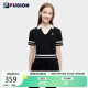 FILA FUSION斐乐潮牌女子短袖POLO衫2023夏运动网球翻领上衣