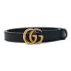 古驰（GUCCI）女士黑色双G金属板扣式皮带腰带 409417 AP00T 1000 85