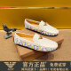 AEXP阿玛EA7XP尼旗下2024年新款印花豆豆鞋男士软底驾车懒人休闲鞋 白色 38