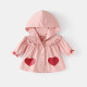赢一贝婴幼儿女童外套春季13岁小童风衣春秋款装公主洋气薄绒5宝宝外穿 粉红色 90cm