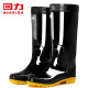 回力雨鞋男士款时尚雨靴户外防水不易滑耐磨HL807高筒黑色42码