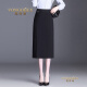 梵乔希品牌包臀半身裙女夏季新款高腰中长款时尚显瘦开叉百搭一步裙 黑色 XL