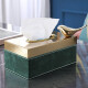 轻奢风纸巾盒欧式高档奢华创意抽纸盒美式简约客厅家用茶几收纳盒 长方形（绿色）不含铜鸟