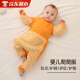 豹潜爬爬服爬行婴儿春夏秋季宝宝拖布连体衣服防脏罩衣擦地板拖把 桔色【露手露脚款90码】