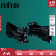Melissa（梅丽莎）新品蝴蝶结圆头平底时尚简约休闲通勤女士单鞋子33633 黑色/银色 6 （37码）