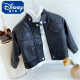 迪士尼(Disney)儿童立领皮衣2022春秋新款韩版男女童pu机车皮夹克宝宝时髦外套潮 黑色  120cm