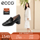 爱步（ECCO）女单鞋 通勤软底粗跟方头皮鞋高跟鞋 型塑方头290943 黑色37