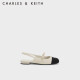 CHARLES&KEITH23早春新品CK1-70900382女士珠链绊带饰低跟凉鞋 CK1-70900382-1粉白色Chalk 38