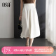 欧莎（OSA）夏季轻薄伞裙高腰白色a字半身裙女士新款显瘦裙子法式鱼尾裙 白色 L