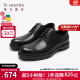 莱尔斯丹春夏新款商场同款商务系带英伦绅士德比鞋男皮鞋婚鞋4TM61401 黑色 BKL 40