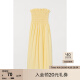 H&M夏季新款女装连衣裙褶皱上身可拆卸吊带抹胸连衣裙0985777 浅黄色 170/104