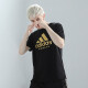 adidas短袖男户外休闲透气运动服健身运动速干T恤 黑/金（空手道） XL 