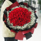 来一客52朵红玫瑰鲜花速递同城配送女友表白全国同城花店送花 66朵红玫瑰花束-白色满天星