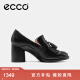 爱步（ECCO）高跟鞋女 24年夏季新款流苏牛皮正装单鞋  雕塑奢华55系列222663 黑色22266301001 38