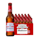 百威Budweiser国产啤酒小红瓶拉格黄啤酒 经典醇正精酿啤酒瓶装 百威拉格啤酒 330mL 24瓶