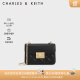CHARLES&KEITH拼接菱格链条单肩斜挎小方包包女包生日礼物CK2-80701360 Black黑色 S