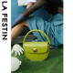 拉菲斯汀包包新款百搭手提包女士小众设计铃铛包斜挎小圆包 621530 无忧无绿