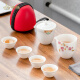 榜盛 羊脂玉旅行茶具套装便携式简易日式功夫泡茶壶个人专用快客杯 羊脂玉旅行茶具-张灯结彩