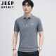 JEEP SPIRIT吉普短袖T恤男夏季韩版短袖男士POLO休闲翻领上衣服 深灰色 XL 