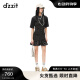 DZZIT地素假两件连衣裙春夏法式浪漫荷叶边设计女3H2O4164A 黑色 XS