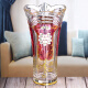 Glass /高斯水晶玻璃透明花瓶北欧欧式风格水培水养干花客厅家餐桌玄关居家花器摆件 22K珐琅金红 355mm
