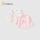 童泰四季0-3月男女婴儿衣服半背衣上衣2件装 TS31J228 粉色 52