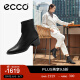 爱步（ECCO）【618大促】靴子女 女鞋冬季粗跟女靴显瘦通勤短靴 型塑212333 黑色21233351052 36