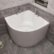 艾吉诺 三角扇形浴缸家用小户型mini 深泡成人日式迷你 淋浴一体移动 银色龙头款 约0.9米