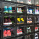 泛思AJ球鞋亚克力收纳盒透明篮球鞋鞋盒收藏展示鞋柜球鞋收纳盒 黑色3只装（A型）