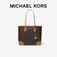 MICHAEL KORS礼物送女友MK女包EVA系列PVC印花购物袋 大号 棕色