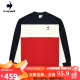 乐卡克（Le coq sportif）法国公鸡圆领套头卫衣男装运动休闲长袖T恤 蓝白红 L 