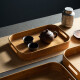 耐持竹制托盘长方形家用放茶杯盘子木质餐厅创意日式茶盘水杯餐用托盘 中号