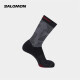 萨洛蒙（Salomon）男女款 户外运动时尚休闲舒适透气袜子中筒袜 X ULTRA CREW 深黑色 C19712 M