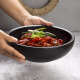 丝贝美瓷 汤碗大号家用创意餐厅特色黑色陶瓷碗商用水煮鱼酸菜鱼大碗和面盆汤盆 8英寸-黑釉款