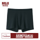 无印良品（MUJI） 男式 棉天竺 前封口 平角内裤 男士男款四角 FA19BC4S 黑色 XL(180/92A)