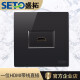 SETO86型一位HDMI多媒体面板高清数字电视2.0版HDMI带延长线插座面板 黑色