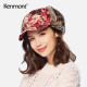 卡蒙（kenmont）冬季护耳帽女士花朵灯芯绒棒球帽加厚防寒冬天鸭舌帽 2517 玫红色 可调节 57.5cm
