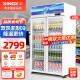 星星（XINGX）展示柜冷藏保鲜柜双开门立式冰柜饮料柜 商用冰箱风直冷超市便利店水果啤酒冷柜 618升 双风机循环制冷 LSC-618Y