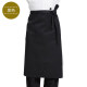 盖托（GANETOUL）酒店厨师男女半身围裙餐厅厨房专用半截围腰围裙涤棉耐脏后厨罩衣 黑色 半身 围裙