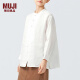 无印良品（MUJI）女式 麻盘扣衬衫 新中式女士汉麻衬衣外套内搭长袖上衣早春新品 白色 M 160/84A