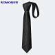 罗蒙领带男士商务正装条纹款8CM手打领结礼盒装 黑色 145*8cm 