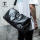 VITRUVIUS品牌男士旅行包手提包防水运动包圆筒训练健身包大容量行李单肩包 黑色小号 大包
