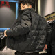 绅范 男士羽绒服潮牌新款韩版修身短款轻薄冬季品牌男生外套立领保暖 Y11黑色 2XL 建议穿120-140斤