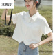 湘戴尔学院风衬衫女2023夏季设计感短袖衬衣休闲百搭上衣 白色(优质版) L(建议101-120斤)