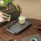 一纪（KAZUNORI）手工铝制干泡茶盘家用茶具托盘长方形小茶台托盘紫砂壶托盘收纳盘 铝制高级灰干泡茶盘