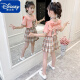 迪士尼（Disney）童装套装夏装2023新款洋气网红儿童装女孩学院风中大童套裙两件套 粉红色 110cm(约3-4岁，身高110左右)