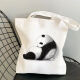 Cute Panda Canvas Bag k中国风黑白熊猫印花学生手提帆布包袋子 帆布袋熊猫4